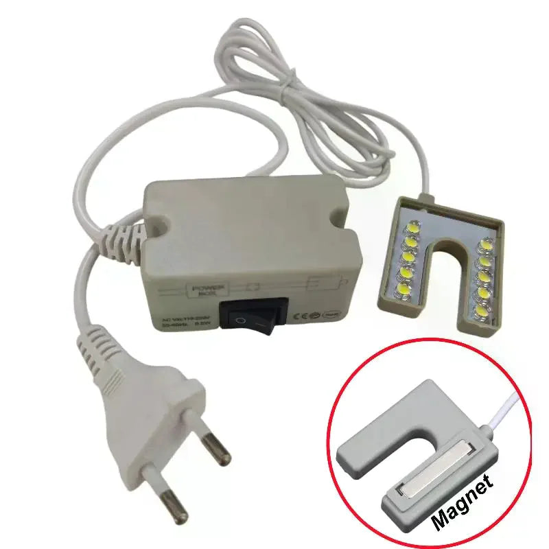 Magnetic Base LED Sewing Machine Light | Flicker-Free Gooseneck LED Sewing Lamp Qme