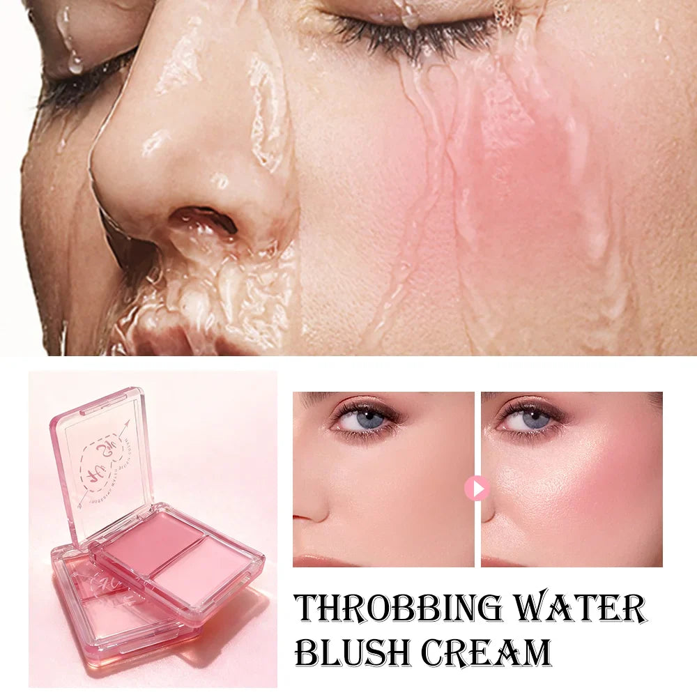 Two-Tone Dewy Blush Palette – Glow & Matte Duo | Long-Wear Blush Palette Qme