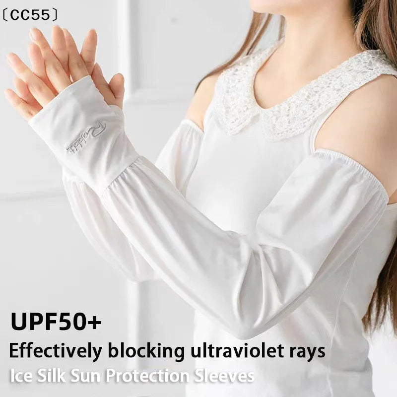 UPF 50+ Ice Silk Arm Sleeves – UV Protection, Quick-Dry Outdoor UV Arm Sleeves Qst