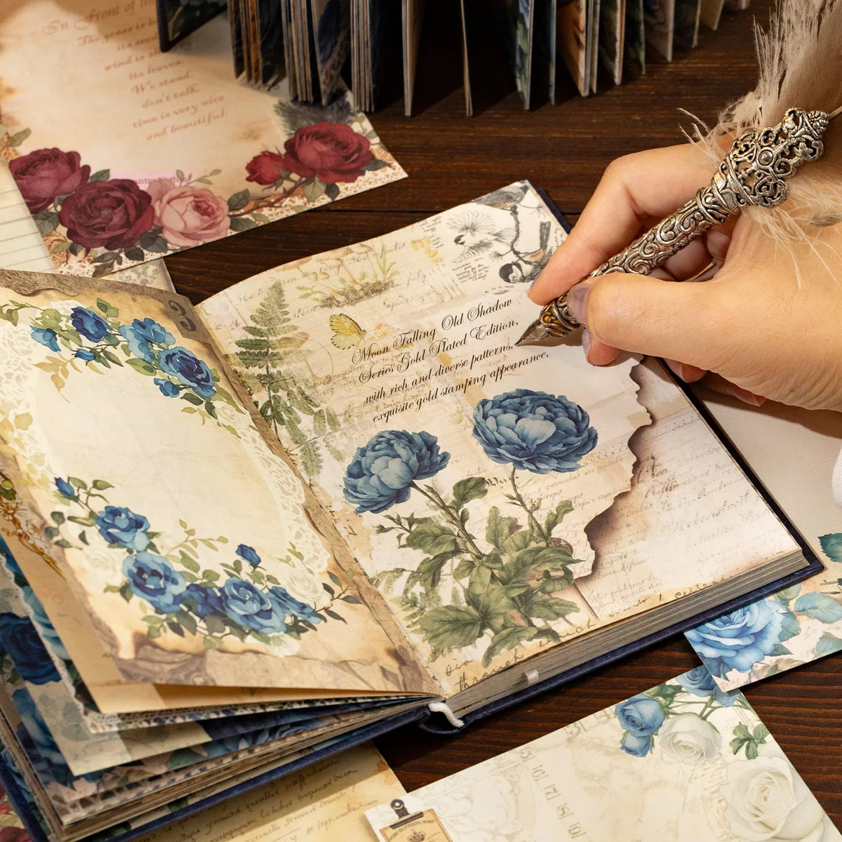 TIANZI 192pcs Vintage Scrapbooking Background Papers DIY Journal Craft Scrapbook Paper Qme