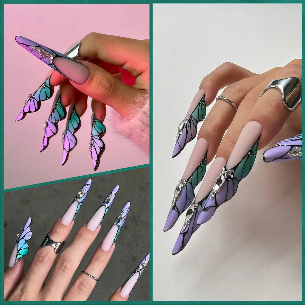 Nailpop Butterfly Nail Dual Forms | 15 Sizes, 150pcs Reusable Nail Dual Forms Qme