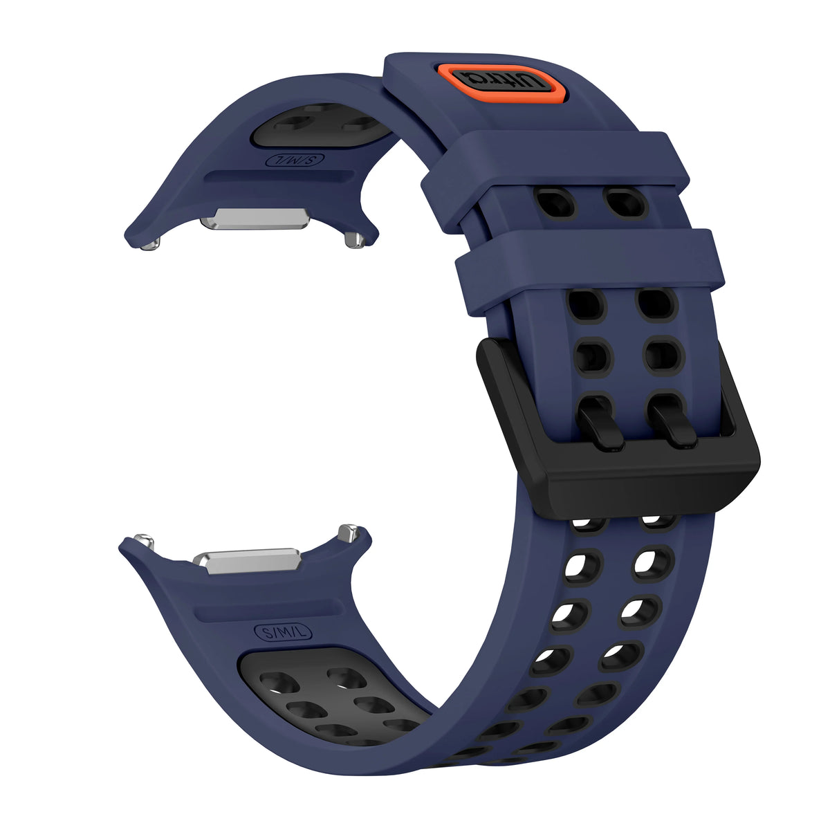 Silicone Sport Band for Samsung Galaxy Watch Ultra 2 – 11 Colors Silicone Watch Band Qme MidU Black-B Galaxy watch Ultra