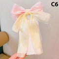Girls Mesh Bow Hair Clip – Pearl Tassel & Crystal Headwear Hair Clip Qst C6