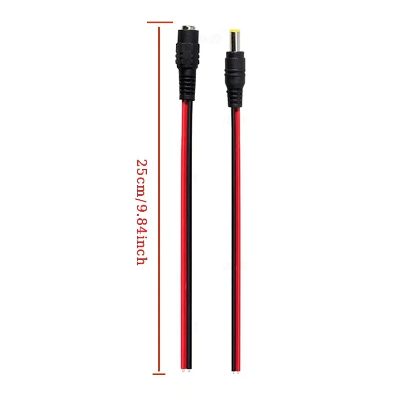 12V DC Power Pigtail Cable Male Female Jack for CCTV Cameras DC Power Pigtail Cable Qme