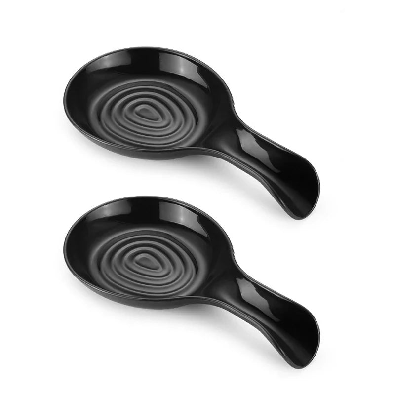 Large Ceramic Spoon Rest – Heat-Resistant & Dishwasher Safe Ceramic Spoon Rest Qme Black