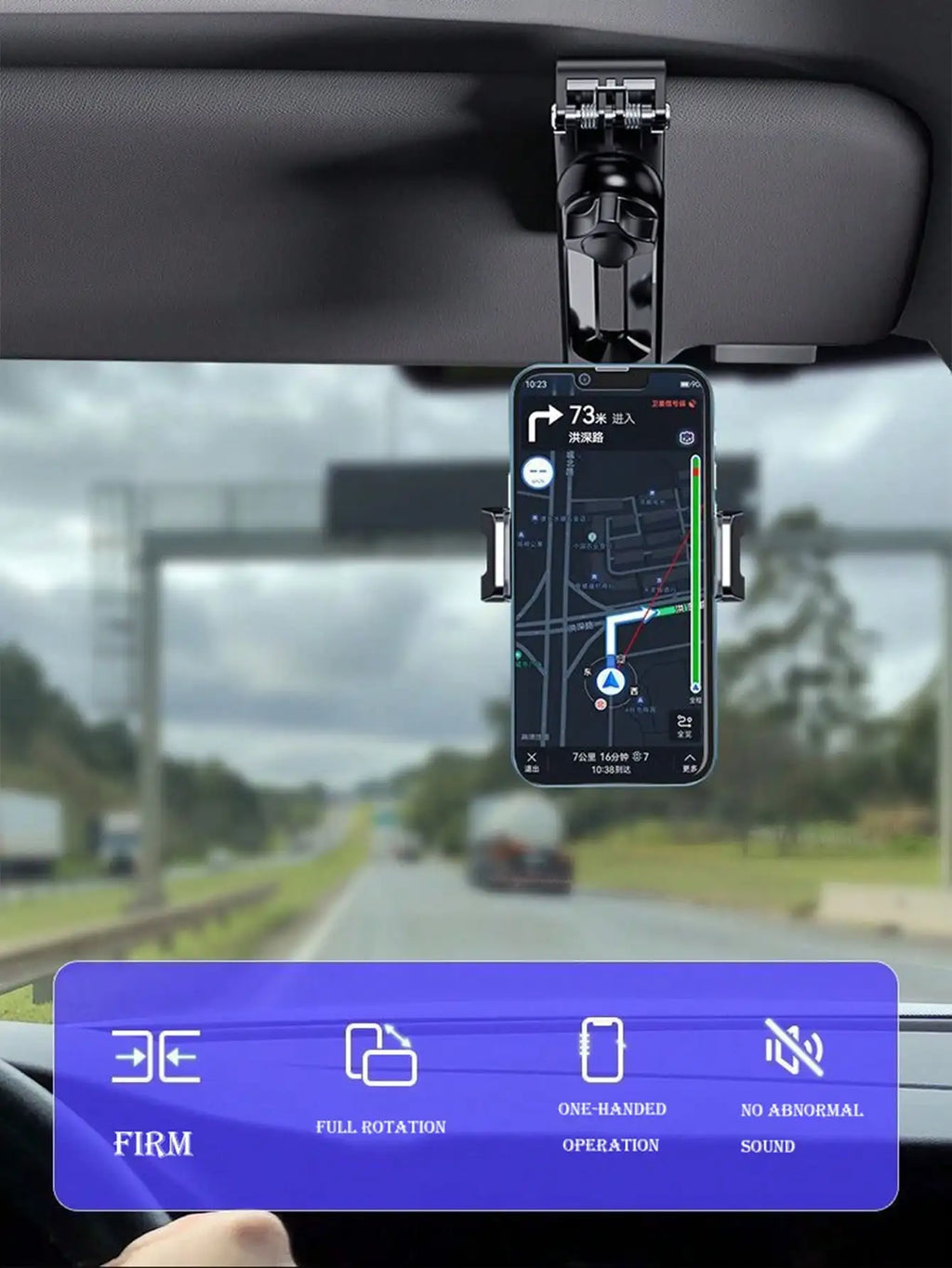 360° Rotating Sun Visor Car Phone Mount | Universal Holder Car Phone Mount Qme