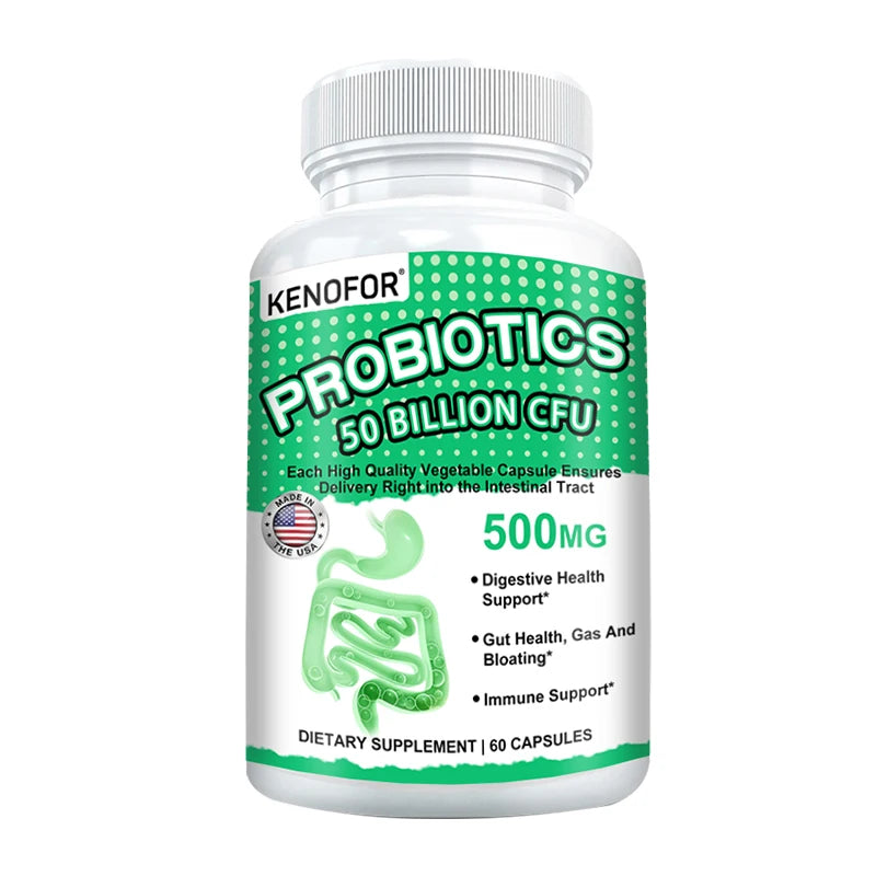 VITALXTRA Probiotic Capsules 50 Billion CFU – 20 Strains Probiotic Supplement Qst 60 count-1 bottle