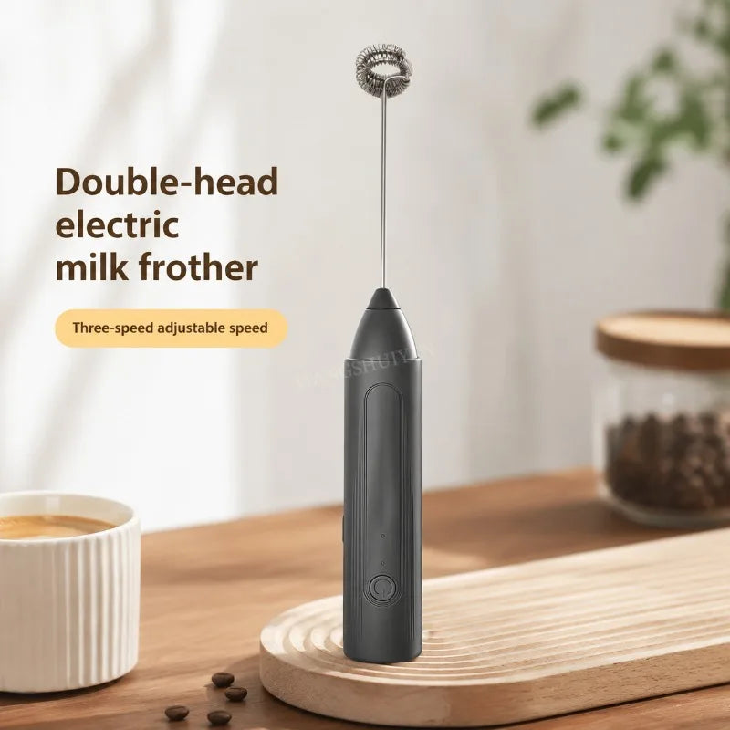 ZARTSEN 2-in-1 Rechargeable Milk Frother – 3-Speed USB-C Electric Milk Frother Qst