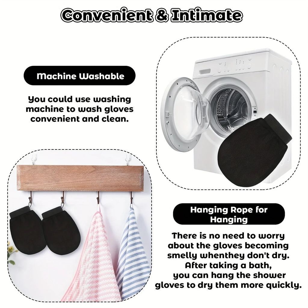 Exfoliating Bath Gloves – Body Scrub & Skin Renewal | Qme Exfoliating Bath Gloves Qme