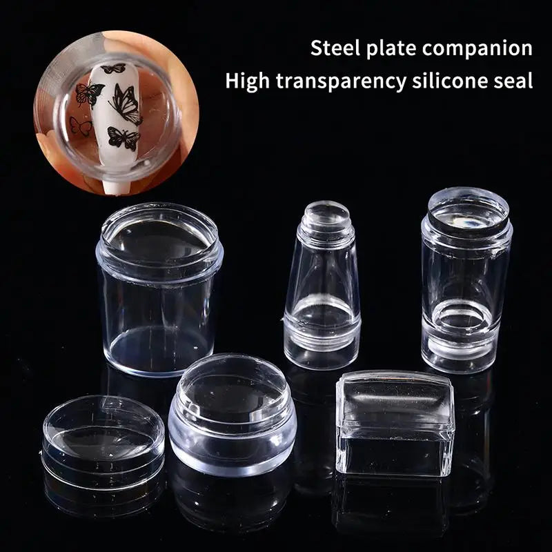 Silicone Transparent Nail Art Stamper – Reusable DIY Kit Nail Art Stamper Qme