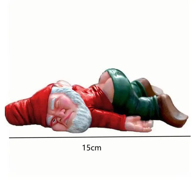 Funny Drunk Garden Gnome Figurine – Resin Dwarf Statue 15cm Garden Gnome Figurine Qst
