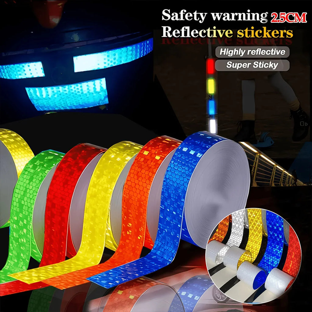 Reflective Warning Tape Strip – Waterproof PVC Safety Sticker Reflective Safety Tape Qme
