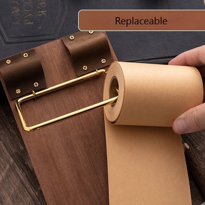 Retro Wooden Clipboard Hangable Roll Paper Notepad | 4 Colors Wooden Notepad Clipboard Qme