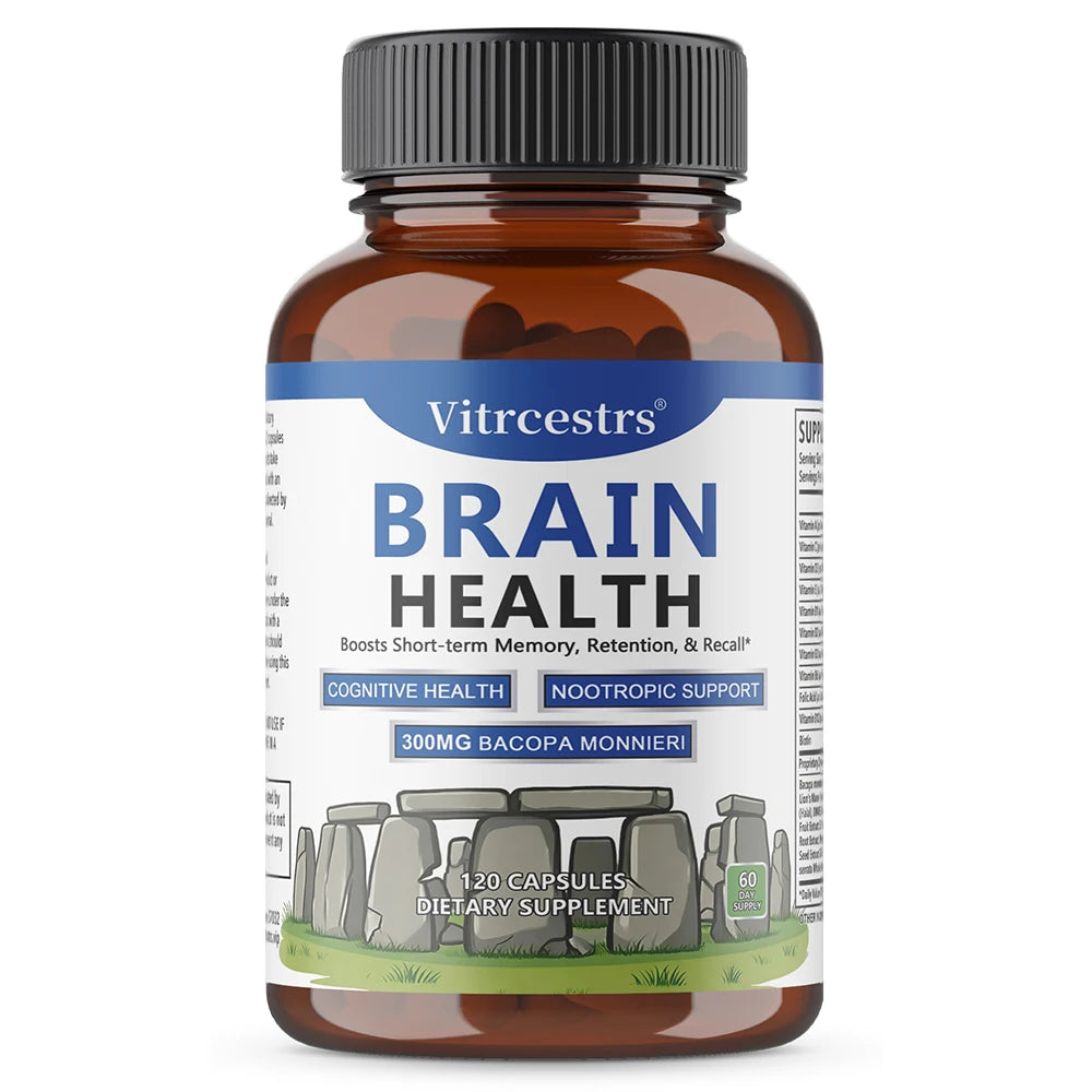 VITALXTRA Brain Booster Nootropic – Focus, Memory & Clarity Nootropic Supplement Qst 120 count-1 bottle