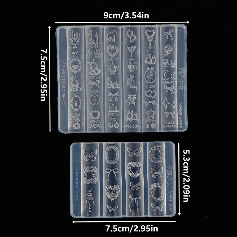 3D Silicone Nail Art Mold – Bow, Rabbit & Flower Designs Nail Art Mold Qst