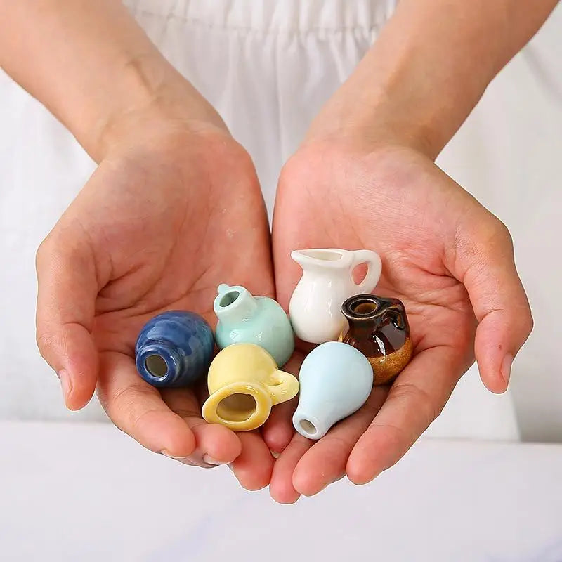 DIY Magnetic Ceramic Mini Flower Vase Fridge Magnet Decor Decorative Fridge Magnet Qme
