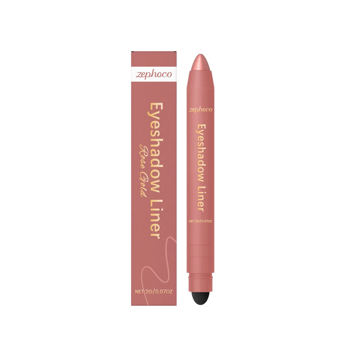 Zephoco 2-in-1 Eyeliner Pen – Smudge-Proof, Quick-Drying Liquid Eyeliner Pen Qst rose gold