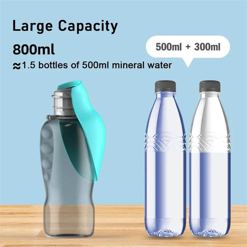 Portable Dog Water Bottle 800ml – Leakproof Outdoor Pet Bottle Pet Water Bottle Qme