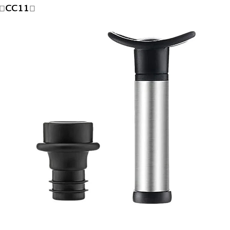 Stainless Steel Vacuum Wine Stopper & Manual Pump Saver Wine Stopper Qme
