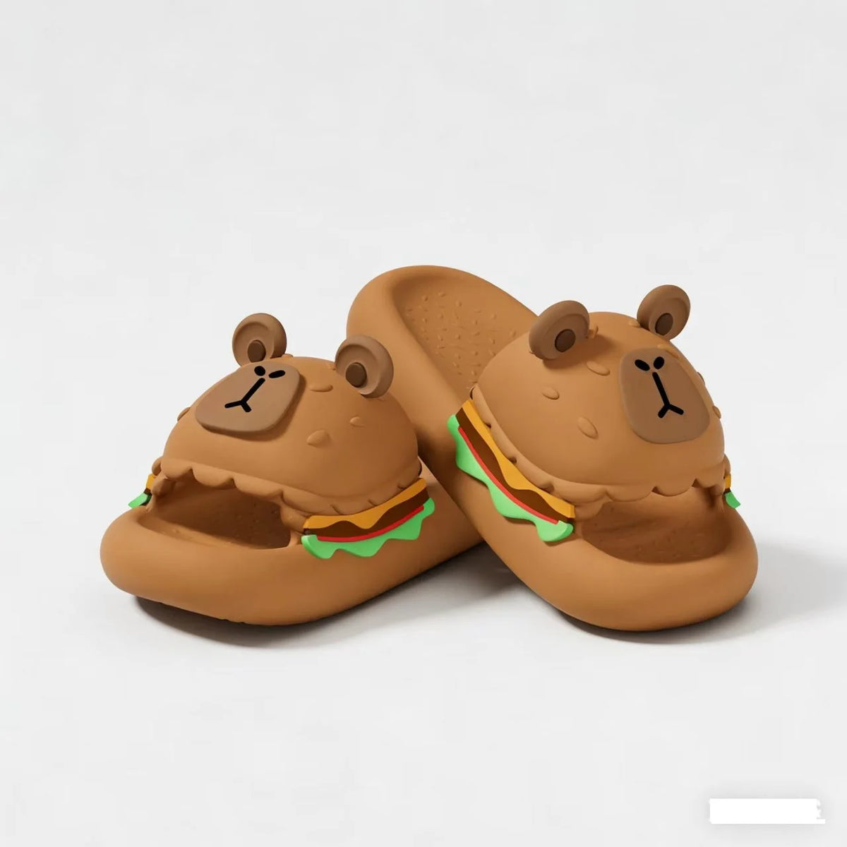 Women's Novelty Bear Burger Platform Slides – EVA Summer Slippers Platform Slides Qst