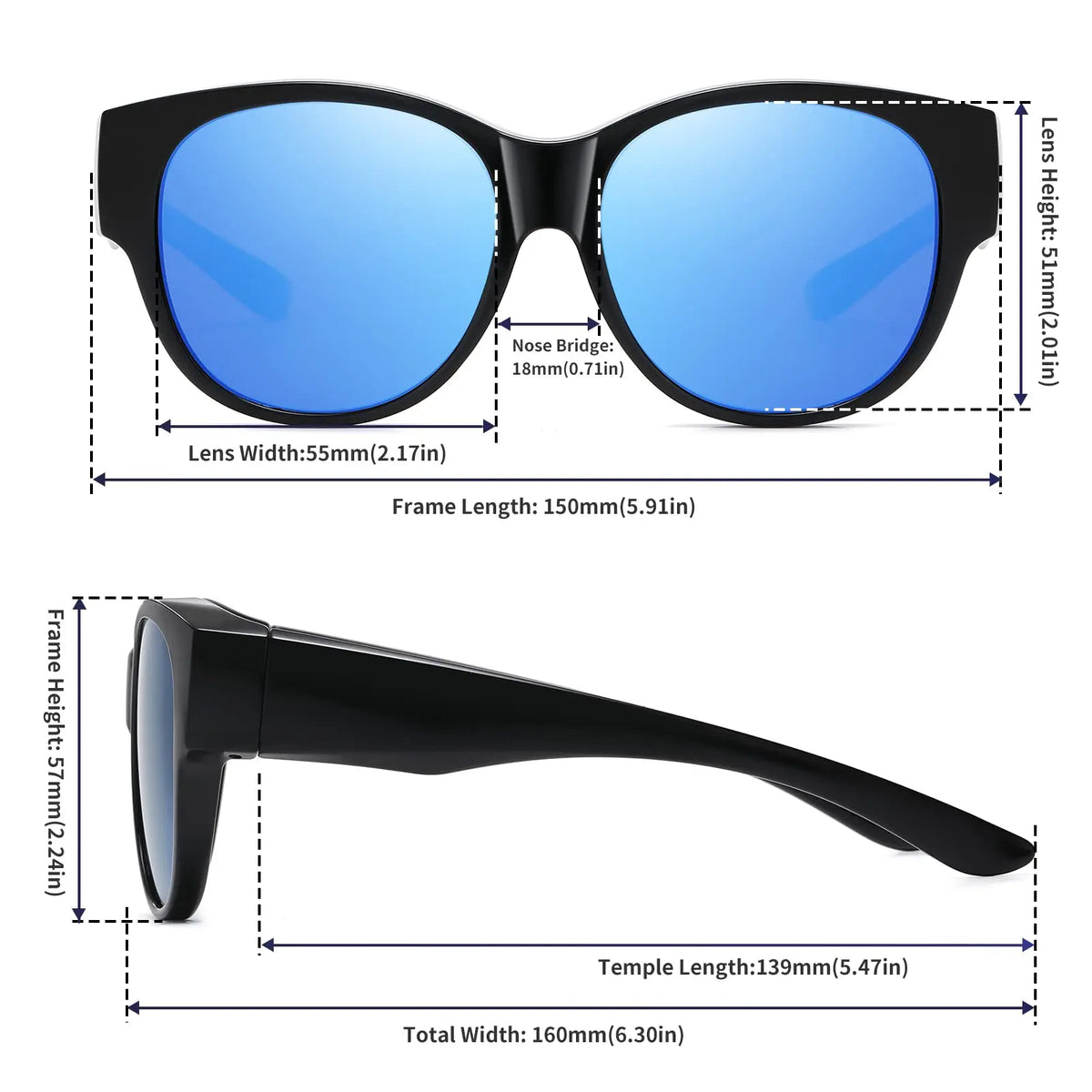 VOPHA Retro Fit-Over Sunglasses UV400 Polarized – Men & Women Fit-Over Sunglasses Qst