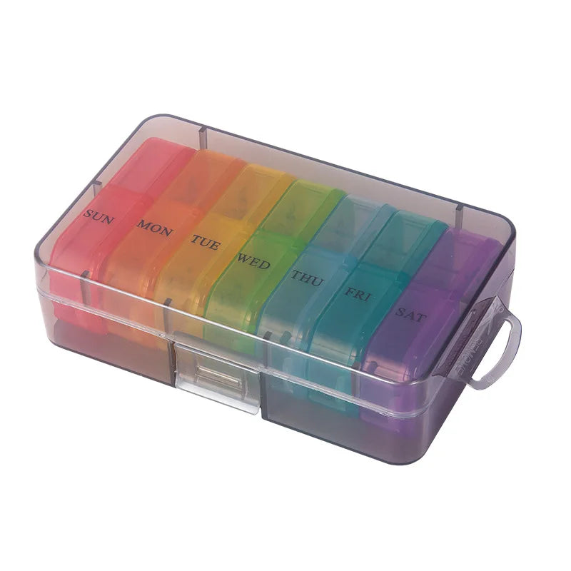 7-Day 14-Grid AM PM Pill Organizer – Portable Weekly Case Weekly Pill Organizer Qme