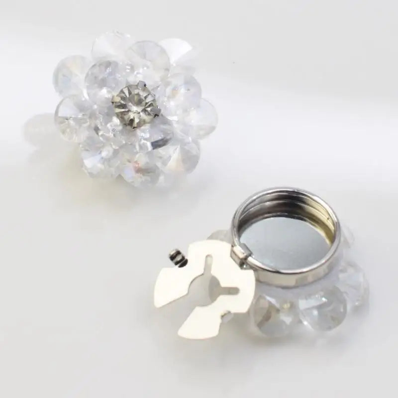 Rhinestone Flower Button Covers Cufflinks for Women – 10 Colors Button Cover Cufflinks Qme style 1