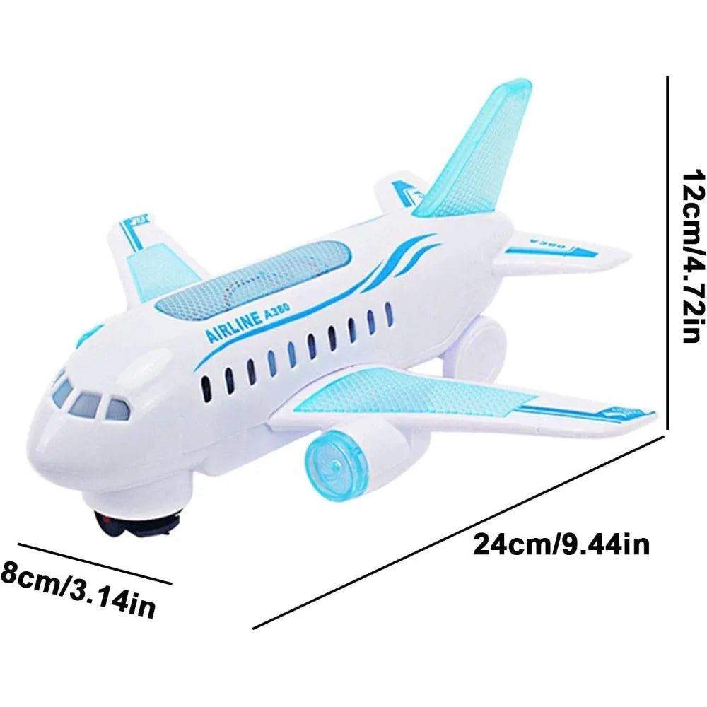 Electric Toy Airplane Flashing LED Lights & Sounds – Bump Go Electric Toy Airplane Qme