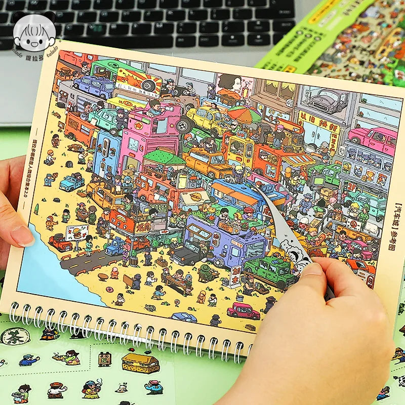 TIANZI Miniature Scene Sticker Book – Everything Human 2.0 Miniature Sticker Book Qme
