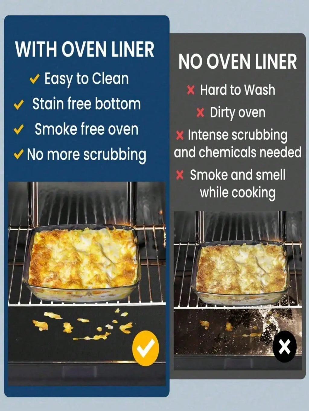 Silicone Non-Stick Oven Mat Liner – Thick Heavy Duty Silicone Oven Liner Qme