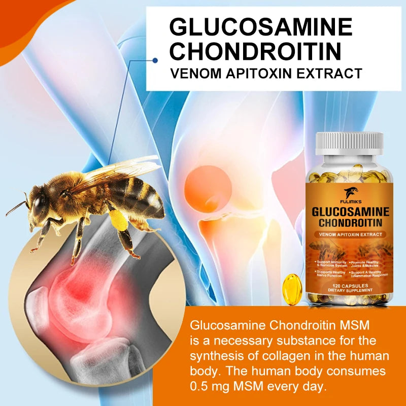 Glucosamine Chondroitin + Vitamin C Capsules | Joint Supplement Joint Health Supplement Qst