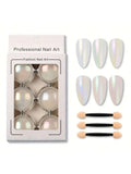6-Bottle Aurora Nail Art Glitter Powder Magic Mirror Set Nail Art Glitter Powder Qme WHITE