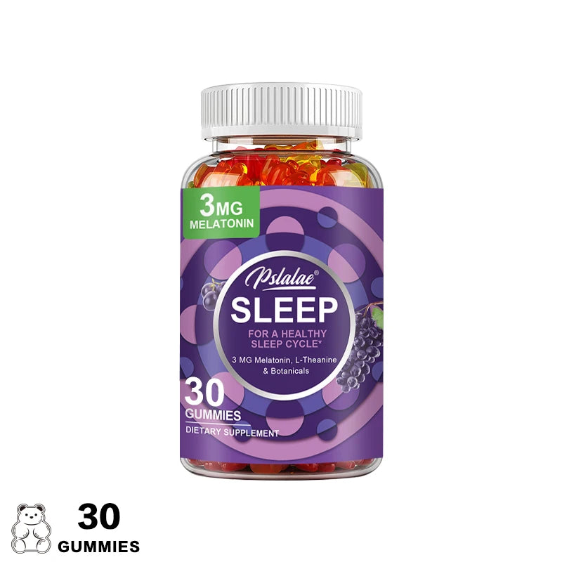 Pslalae Sleep Gummies – Melatonin & L-Theanine | 30/60/100ct Sleep Support Gummies Qst 30 Gummies