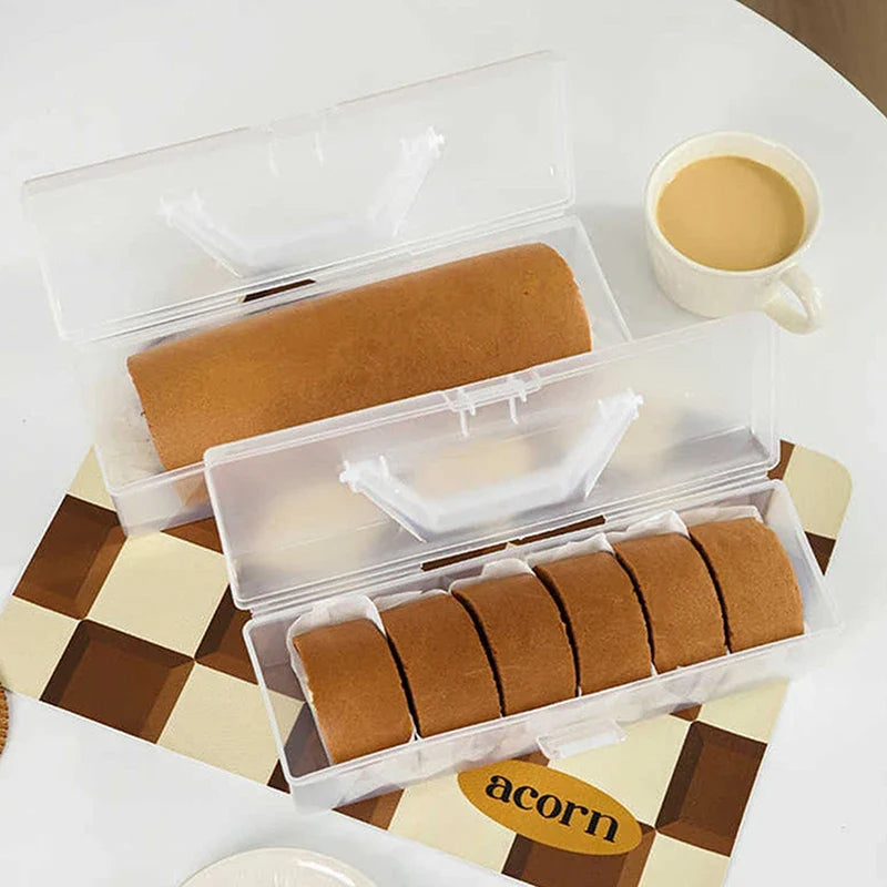 Reusable Plastic Bread Box with Handle – Toast & Pastry Holder Bread Storage Box Qme