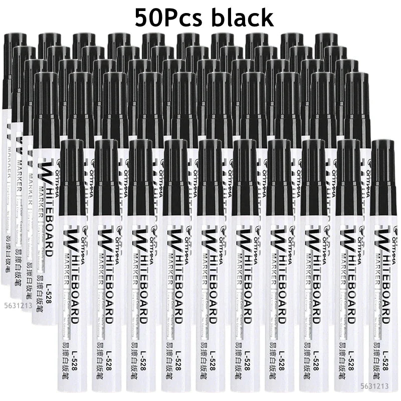 Erasable Whiteboard Marker Pens – 24 Colors, Glass & Blackboard Whiteboard Marker Pens Qme 50Pcs Black A
