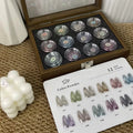 12-Color Mirror Nail Powder Set with Cards & Storage Box Mirror Nail Powder Kit Qme 01