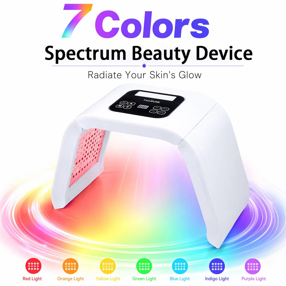 7-Color LED Facial Beauty Device | 168 LEDs Foldable Skin Care LED Facial Device Qst