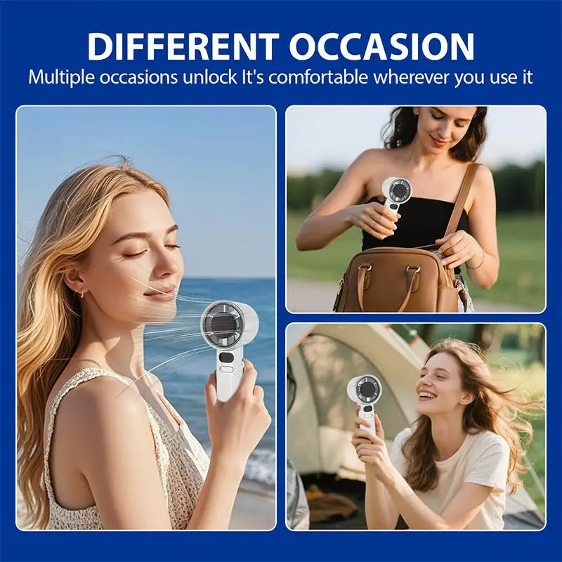 Turbine Mini Fan USB Rechargeable 120-Speed Portable Outdoor Portable Handheld Fan Qme