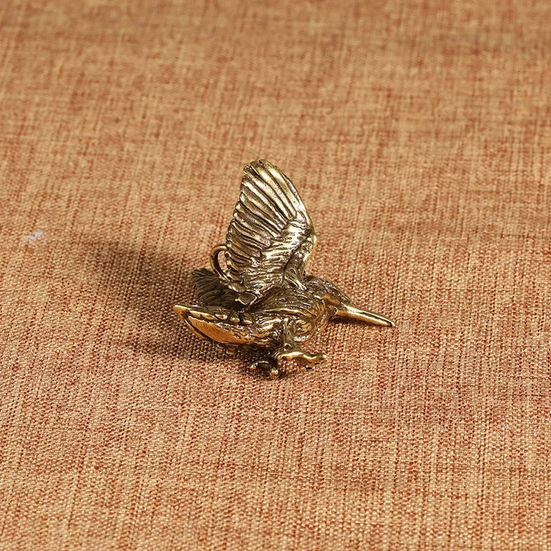 Brass Mini Eagle Sculpture – Opening Wing Bird Art Décor Bird Art Sculpture Qme