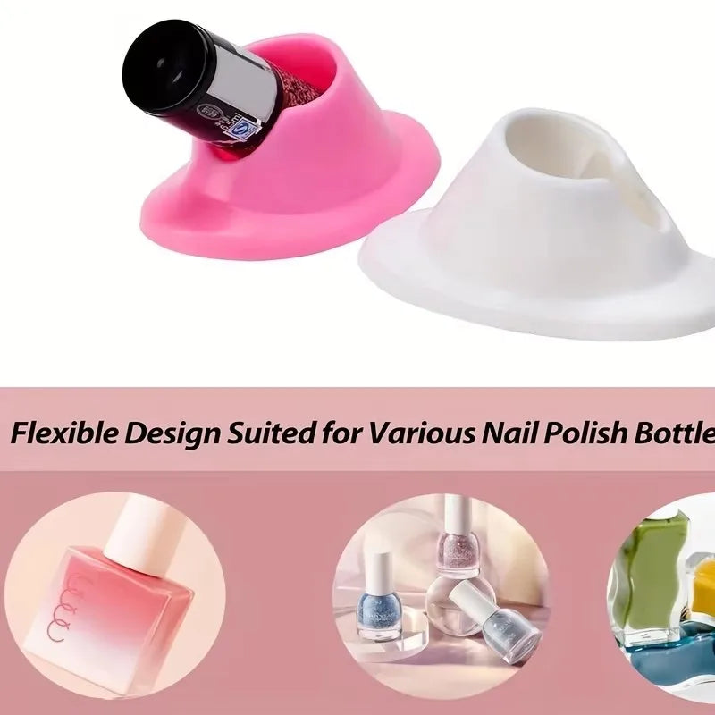 Nail Polish Bottle Holder Stand | Soft Rubber Non-Slip Base Nail Polish Stand Qme