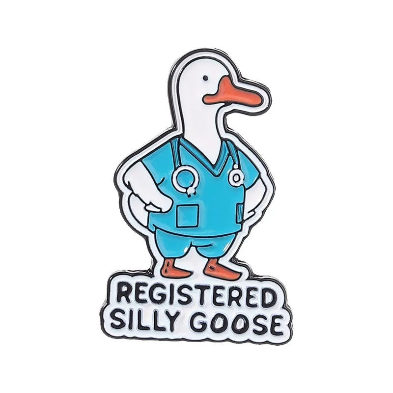 Cute Cartoon Duck Doctor Enamel Pin – Animal Metal Badge Enamel Lapel Pin Qme style1