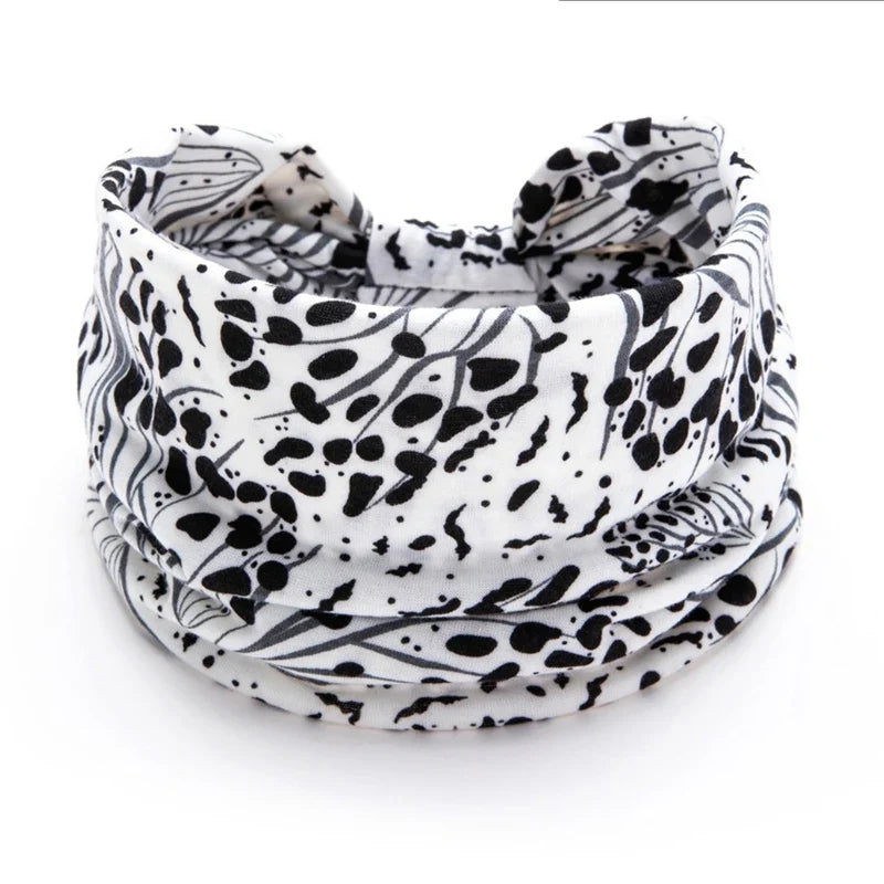 Women's Wide Leopard Print Elastic Hair Bands – Yoga & Pilates Wide Elastic Headband Qme