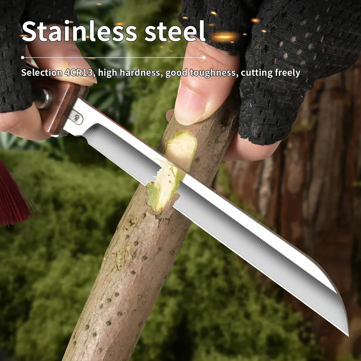 PLYS Handmade Stainless Steel Straight Knife – Outdoor & Kitchen Fixed Blade Knife Qst