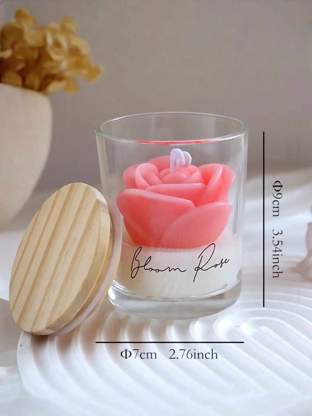 Rose Fragrance Soy Wax Candle | Straight Cup | 3 Colors Fragrance Candle Qme Pink