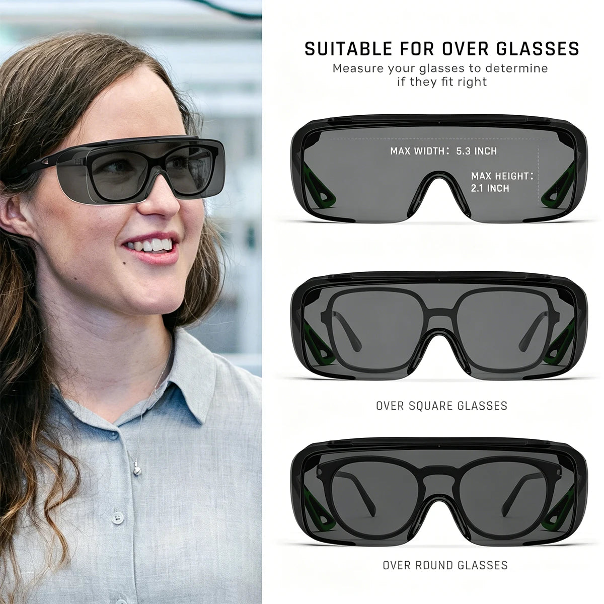 VOPHA ANSI Z87.1 Safety Glasses Over Glasses Anti-Fog HM6 Safety Glasses Qst