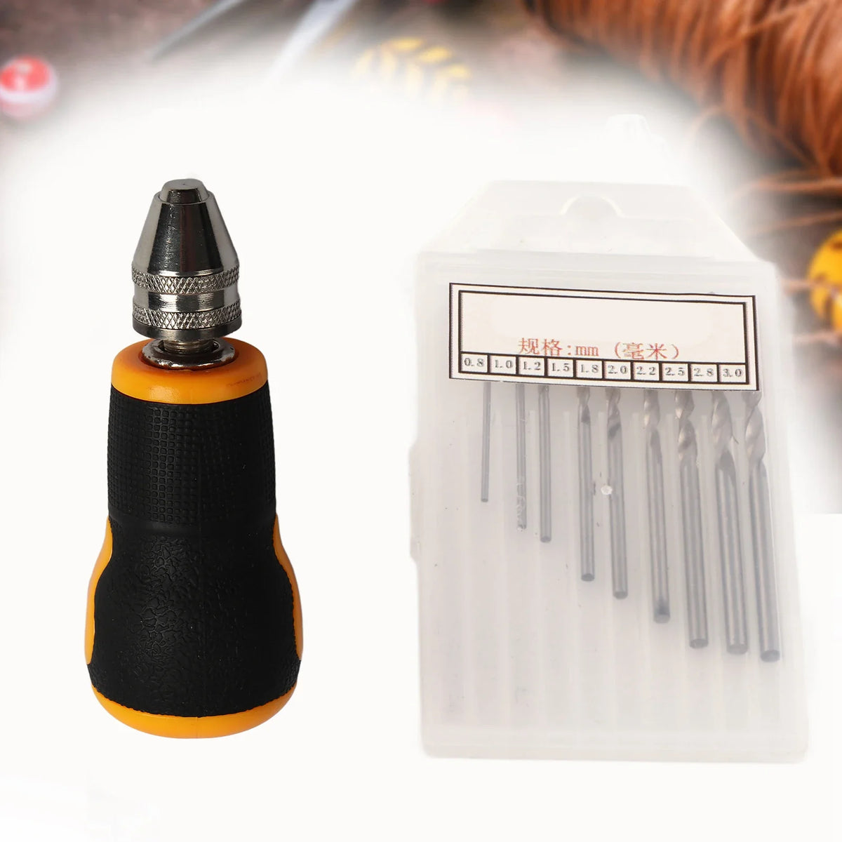 Mini Hand Drill with Twist Bits – Portable Carbon Steel Tool Manual Hand Drill Qme