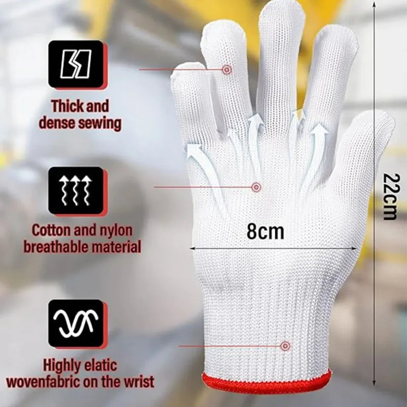 Men's Heavy Duty Nylon Work Gloves – 30pk Wear Resistant Work Safety Gloves Qme