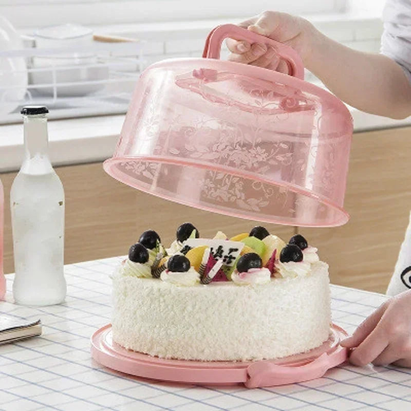 Round PP Transparent Fresh-Keep Storage Box | Portable Cake Food Storage Container Qme