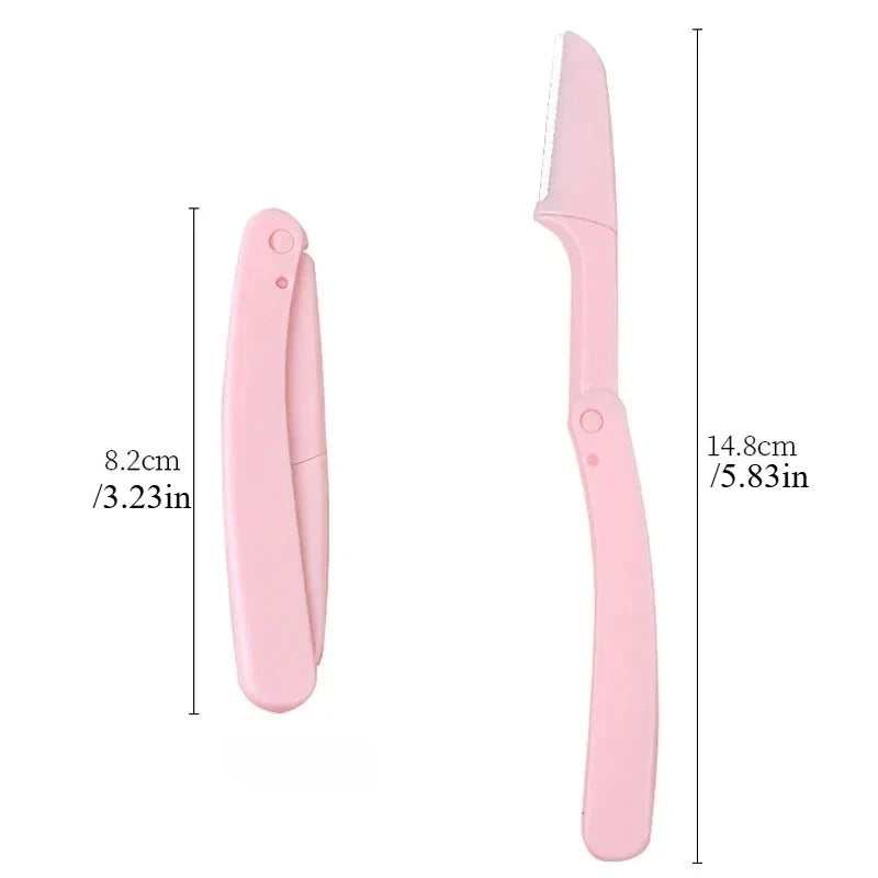 3-Piece Fold Eyebrow Trimmer Set – Scissors, Comb & Razor Eyebrow Grooming Set Qme