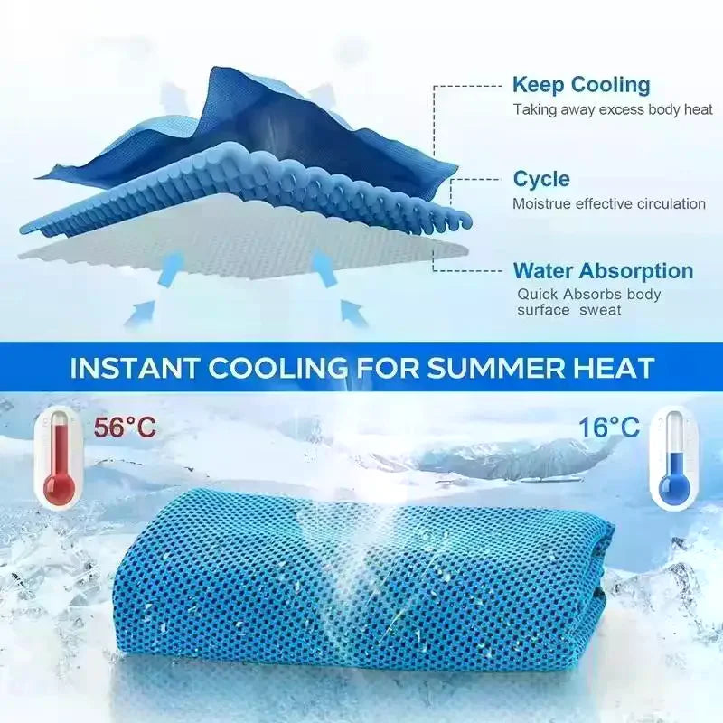 Cooling Towel Neck Wrap with Storage Box – Quick Dry Chilly Pad Cooling Neck Wrap Qme